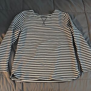 Izod Black and White Striped Women's Sweatshirt